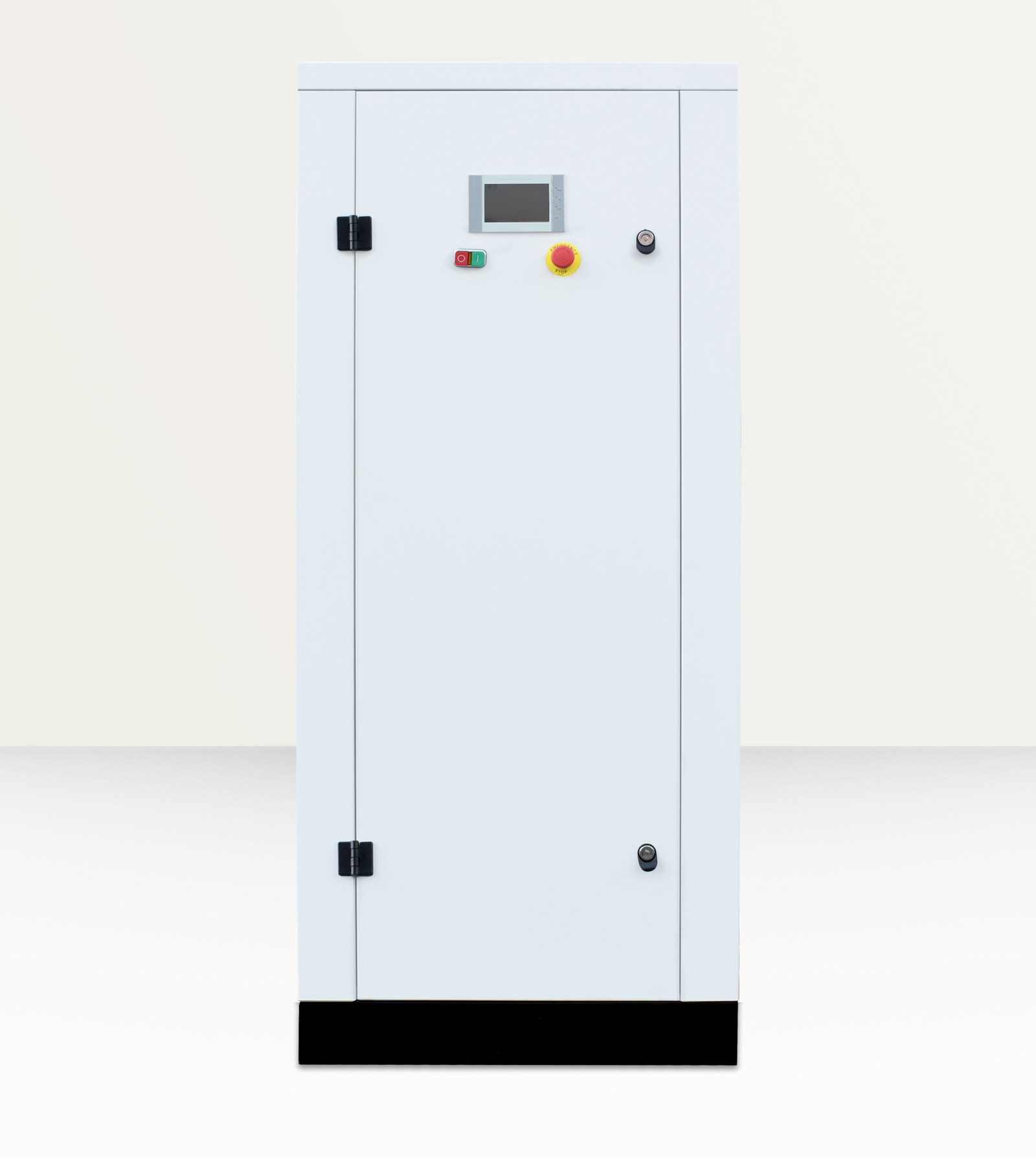 HUADA integrated compressor and refrigerated dryer unit, white cabinet with touch screen